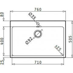 Maidtec Ledge Ένθετος Νεροχύτης 76x50.5cm Inox Brushed 101061501 Maidtec Ledge Ένθετος Νεροχύτης 76x50.5cm Inox Brushed 101061501